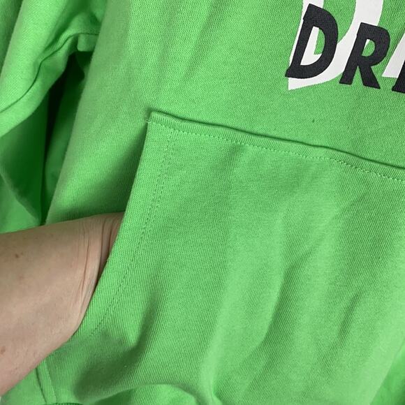 NWT BP Nordstrom Lime Green Graphic Print Hoodie Sweatshirt Women's Medium - Picture 8 of 11